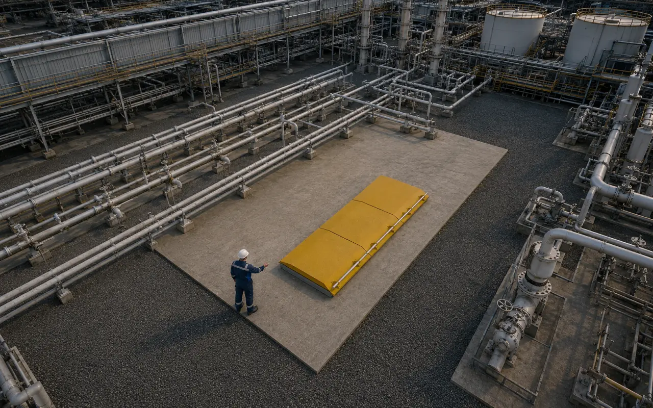 Технический люк для доступа к оборудованию газопровода на объекте